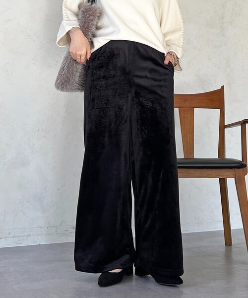 un dix cors（アンディコール）の「ベロアコールワイドパンツ（その他パンツ・レディース・ベージュ/ブラック/チャコールグレー・FREE）」の12枚目の写真
