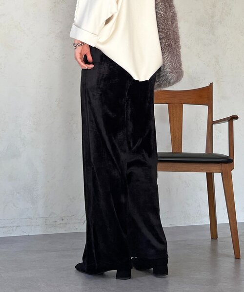 un dix cors（アンディコール）の「ベロアコールワイドパンツ（その他パンツ・レディース・ベージュ/ブラック/チャコールグレー・FREE）」の13枚目の写真