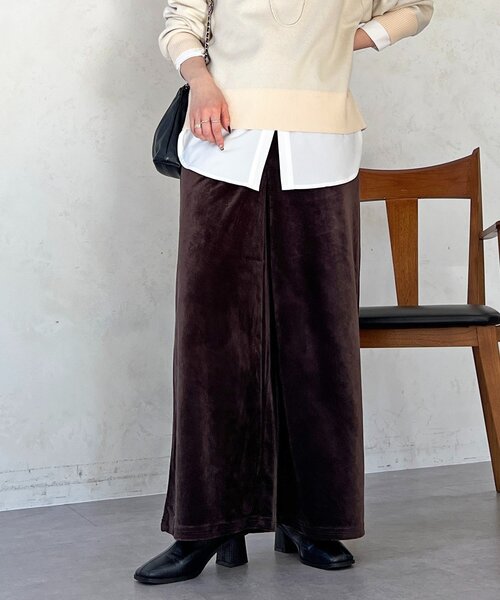 un dix cors（アンディコール）の「ベロアコールワイドパンツ（その他パンツ・レディース・ベージュ/ブラック/チャコールグレー・FREE）」の14枚目の写真