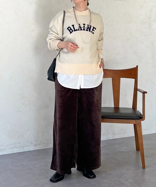 un dix cors（アンディコール）の「ベロアコールワイドパンツ（その他パンツ・レディース・ベージュ/ブラック/チャコールグレー・FREE）」の17枚目の写真