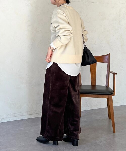 un dix cors（アンディコール）の「ベロアコールワイドパンツ（その他パンツ・レディース・ベージュ/ブラック/チャコールグレー・FREE）」の19枚目の写真