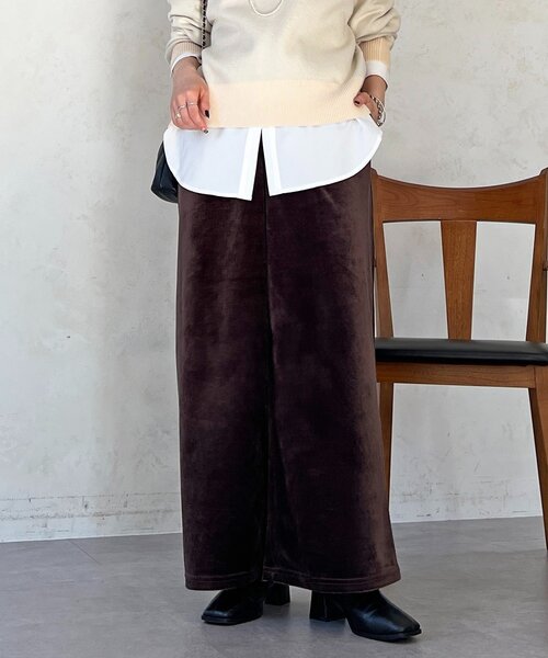 un dix cors（アンディコール）の「ベロアコールワイドパンツ（その他パンツ・レディース・ベージュ/ブラック/チャコールグレー・FREE）」の20枚目の写真