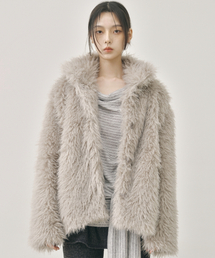 SOFT SHAGGY FUR JACKET_GRAY