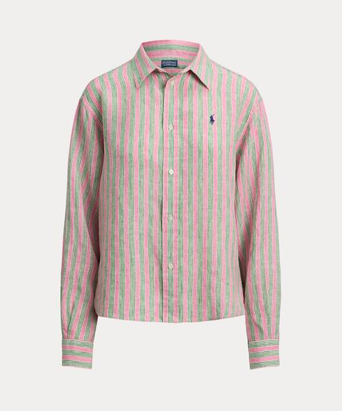 POLO RALPH LAUREN(ポロ ラルフ ローレン)の「ワイド クロップド ギンガム リネン シャツ(シャツ/ブラウス・レディース・レッド・XS/M/S/XXS)」の7枚目の写真