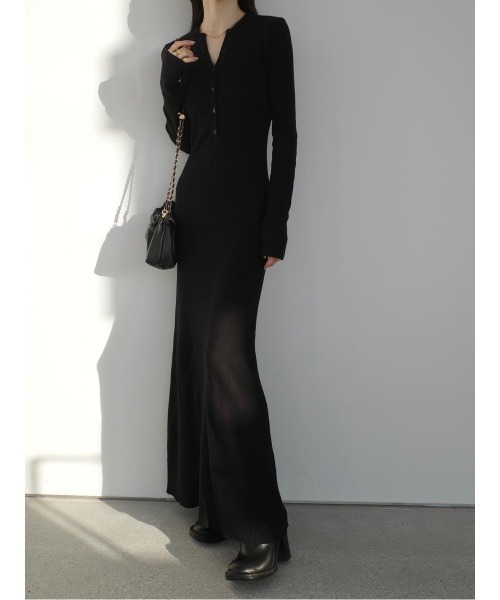 amel（エイメル）の「ヘンリーネックリブニットロングドレス / ブラック（ワンピース・レディース・ブラック・FREE）」の20枚目の写真