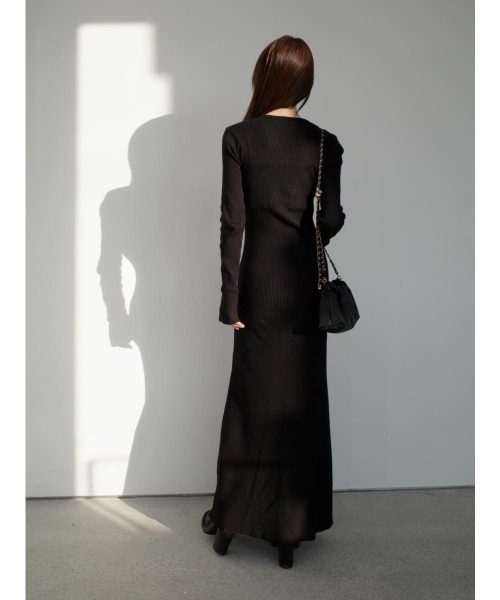 amel（エイメル）の「ヘンリーネックリブニットロングドレス / ブラック（ワンピース・レディース・ブラック・FREE）」の16枚目の写真