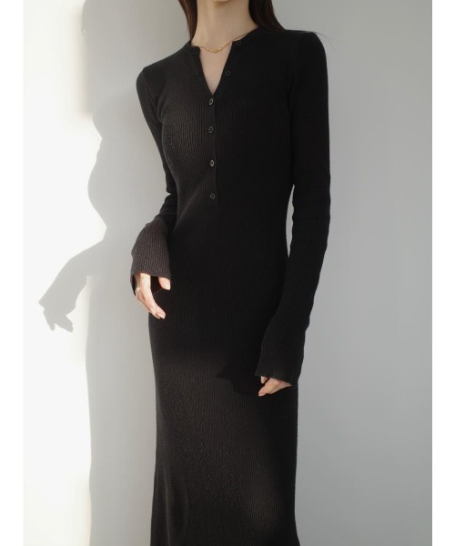 amel（エイメル）の「ヘンリーネックリブニットロングドレス / ブラック（ワンピース・レディース・ブラック・FREE）」の9枚目の写真