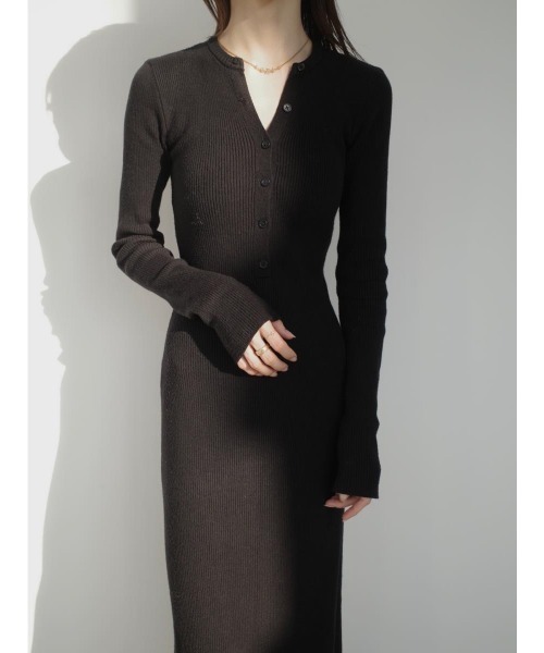 amel（エイメル）の「ヘンリーネックリブニットロングドレス / ブラック（ワンピース・レディース・ブラック・FREE）」の10枚目の写真