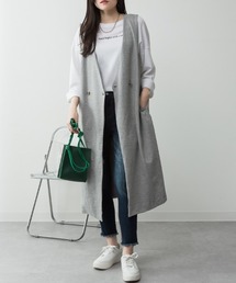 aity（アイティ）の「M-5L ミニ裏毛 ノーカラーロングジレ（ベスト）」