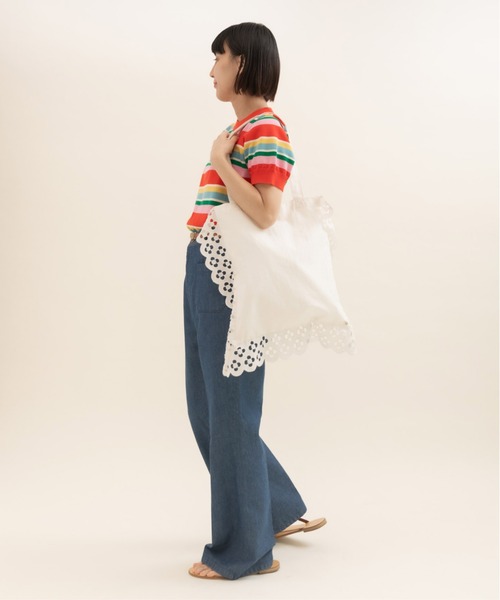 CHILD WOMAN(チャイルドウーマン)の「コットンリネンキャンバス フラワーカットワーク トートBAG(トートバッグ・レディース・ホワイト・FREE)」の9枚目の写真