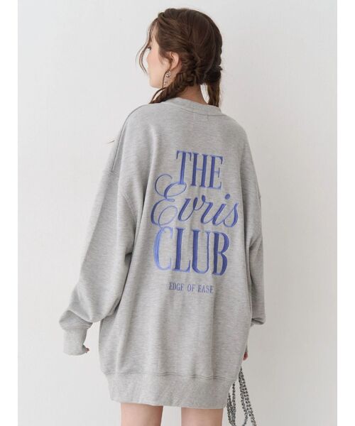 EVRIS（エヴリス）の「THE EVRIS CLUB BIG スウェットトップス（スウェット・レディース・ブラック/グレー/ブルー・FREE）」の2枚目の写真