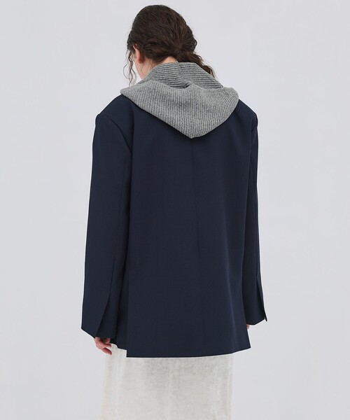 PUBLIC TOKYO（パブリックトウキョウ）の「【2026春新作】ダブルブレストビッグジャケット（テーラードジャケット・レディース・ライトグレー/ネイビー・1/2）」の11枚目の写真