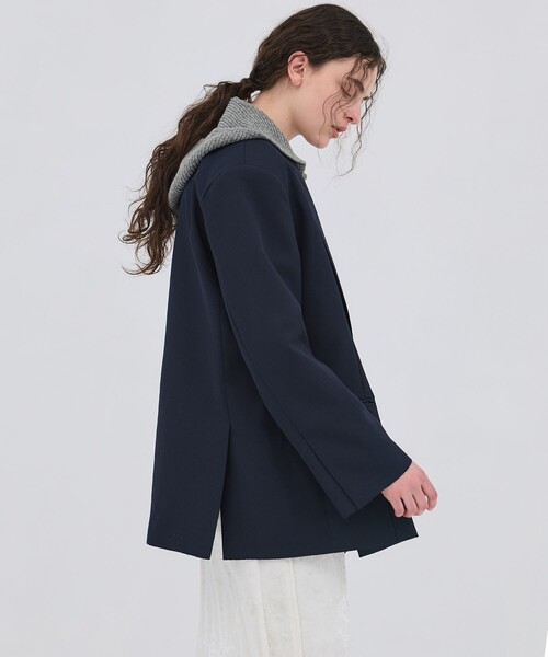 PUBLIC TOKYO（パブリックトウキョウ）の「【2026春新作】ダブルブレストビッグジャケット（テーラードジャケット・レディース・ライトグレー/ネイビー・1/2）」の12枚目の写真