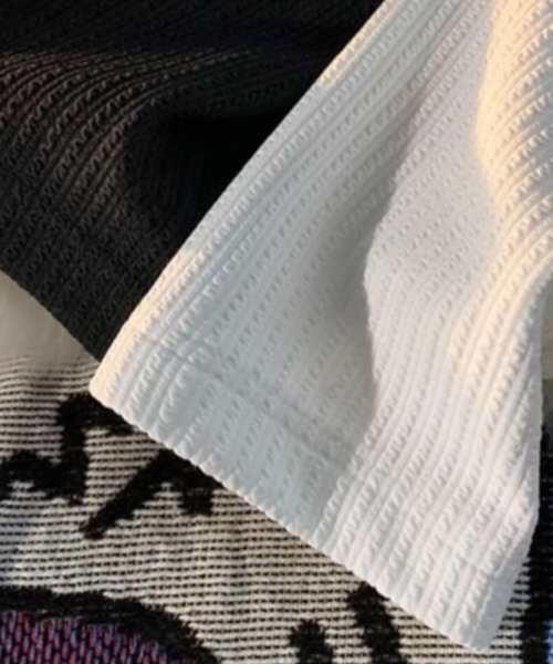 WESTBOY（ウエストボーイ）の「ワッフルリブ オーバーサイズトップス カットソー WO26S2TP08（Tシャツ/カットソー・メンズ・ホワイト/グレー/ブラック・L/XL/M）」の18枚目の写真