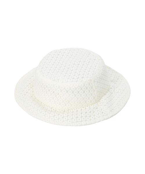 Samansa Mos2 Lagom（サマンサモスモスラーゴム）の「レースバケットハット（ハット・キッズ・ホワイト・中(M)/大(L)）」の2枚目の写真
