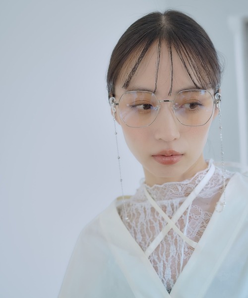 HARE（ハレ）の「チェーンツキデザインメガネ(HARE)（メガネ・レディース・シルバー・FREE）」の9枚目の写真