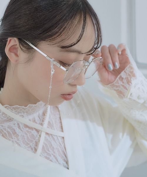 HARE（ハレ）の「チェーンツキデザインメガネ(HARE)（メガネ・レディース・シルバー・FREE）」の12枚目の写真