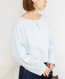【nolnol/ノルノル】ウォッシャブルシルケットボーダーショートT