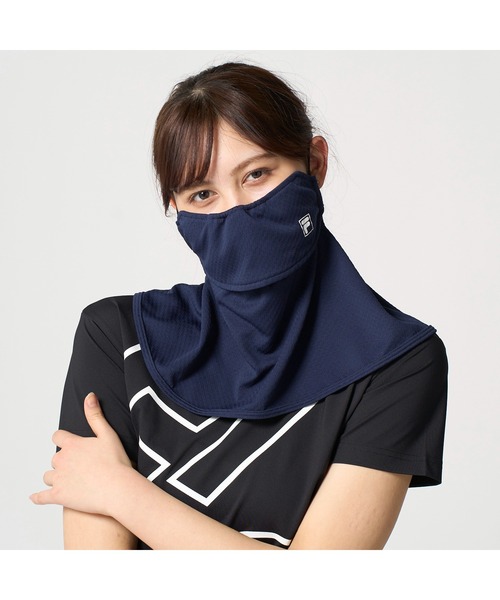 FILA GOLF(フィラゴルフ )の「FILA GOLF フィラゴルフ ゴルフウェア UVカット 接触冷感 吸汗速乾 ロング丈 フェイスカバー フェイスマスク(マスク・レディース・ホワイト/ネイビー/ライトブルー・FREE)」の22枚目の写真