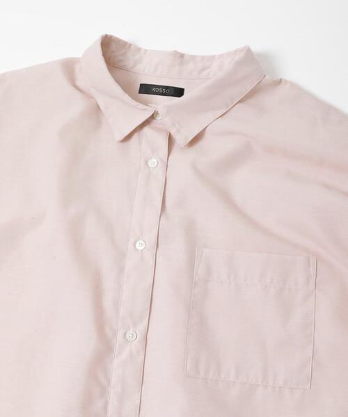 URBAN RESEARCH ROSSO WOMEN（アーバンリサーチ　ロッソ）の「『WEB/一部店舗限定』『UR TECH Smart Linen Touch』イージーリネンオーバーシャツ（シャツ/ブラウス・レディース・ブラウン系その他/ライトピンク/ネイビー・FREE）」の11枚目の写真