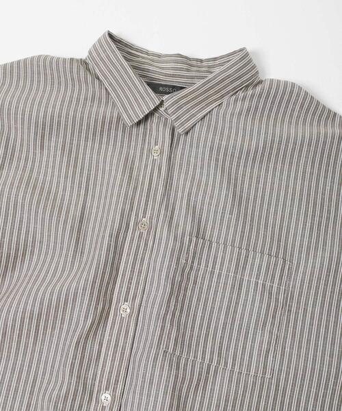 URBAN RESEARCH ROSSO WOMEN（アーバンリサーチ　ロッソ）の「『WEB/一部店舗限定』『UR TECH Smart Linen Touch』イージーリネンオーバーシャツ（シャツ/ブラウス・レディース・ブラウン系その他/ライトピンク/ネイビー・FREE）」の20枚目の写真