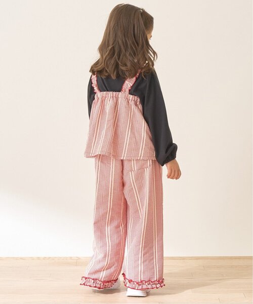 Lycee mine(リセマイン)の「【セットアップ】リボン付きキャミトップス・ゆったりパンツセットアップ【子供服】【キッズ】【女の子】(セットアップ・キッズ・ブルー/ブラック/レッド/ベージュ/マスタード・120cm/130cm/140cm/150cm/100cm/110cm)」の22枚目の写真