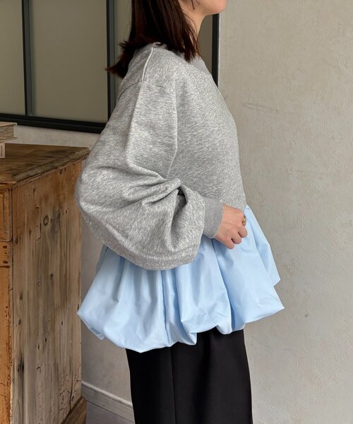 Thevon(ゼボン)の「裾バルーンボートネック裏毛プルオーバー(Tシャツ/カットソー・レディース・グレー/イエロー/ライトグレー・FREE)」の13枚目の写真