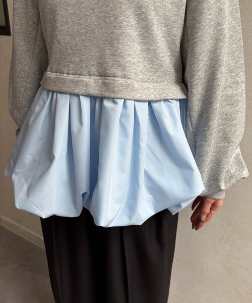 Thevon(ゼボン)の「裾バルーンボートネック裏毛プルオーバー(Tシャツ/カットソー・レディース・グレー/イエロー/ライトグレー・FREE)」の20枚目の写真