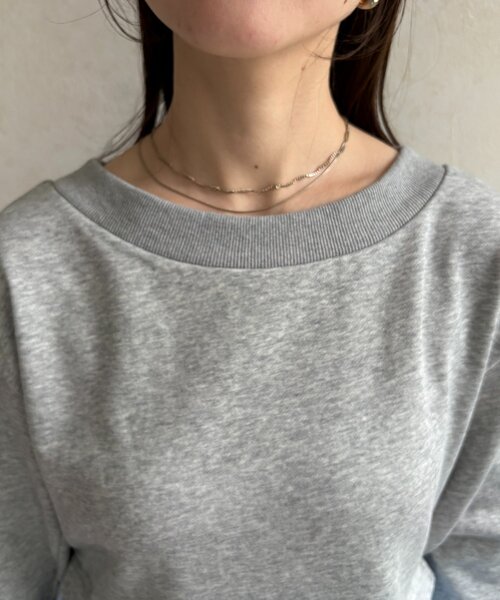 Thevon(ゼボン)の「裾バルーンボートネック裏毛プルオーバー(Tシャツ/カットソー・レディース・グレー/イエロー/ライトグレー・FREE)」の22枚目の写真