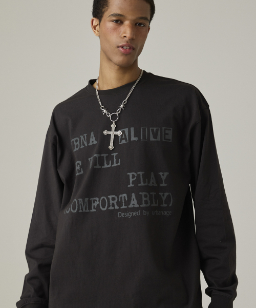 URBANAGE（アーバンエイジ）の「ALIVE ロングスリーブチャコール（Tシャツ/カットソー・レディース・その他・MEDIUM/LARGE）」の4枚目の写真