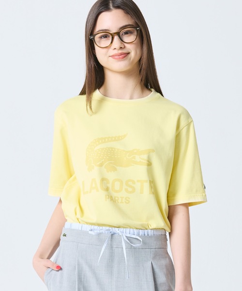 LACOSTE(ラコステ)の「ヴィンテージエフェクト ロゴTシャツ(Tシャツ/カットソー・メンズ・ダークアッシュ/イエロー/グレイッシュブルー/ピンク・3/5/4/2)」の4枚目の写真