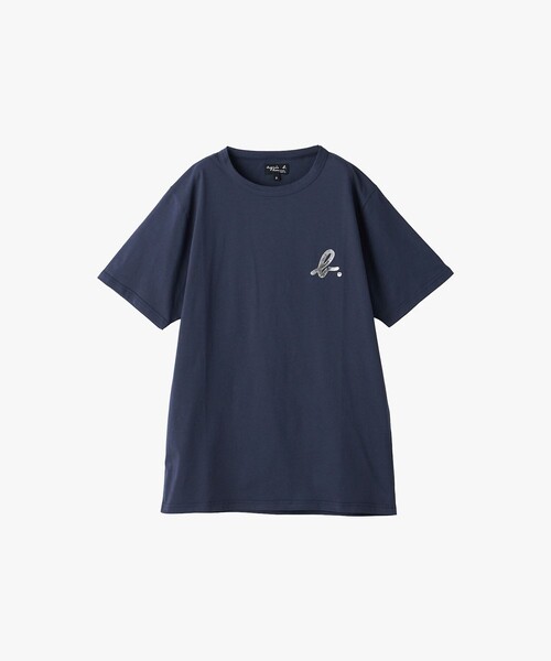 agnes b.(アニエスベー)の「メンズ "b."ロゴ コットン 半袖 Tシャツ "Brando"(Tシャツ/カットソー・メンズ・ブルー系その他・2/1/3)」の1枚目の写真