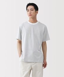 無印良品 | 紳士 天竺編みクルーネック半袖Tシャツ(ボーダー)(Tシャツ/カットソー)