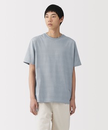紳士 天竺編みクルーネック半袖Tシャツ(ボーダー)