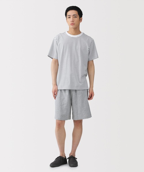 無印良品（ムジルシリョウヒン）の「紳士　天竺編みクルーネック半袖Ｔシャツ（ボーダー）（Tシャツ/カットソー・メンズ・ブラック系1/ブラック系/ホワイト系1/ホワイト系/ブルー系/グレー系・M/S/XL/L）」の13枚目の写真