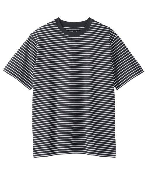 無印良品（ムジルシリョウヒン）の「紳士　天竺編みクルーネック半袖Ｔシャツ（ボーダー）（Tシャツ/カットソー・メンズ・ブラック系1/ブラック系/ホワイト系1/ホワイト系/ブルー系/グレー系・M/S/XL/L）」の20枚目の写真