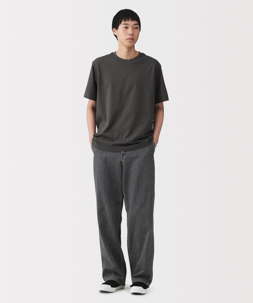 無印良品（ムジルシリョウヒン）の「紳士　天竺編みクルーネック半袖Ｔシャツ（ボーダー）（Tシャツ/カットソー・メンズ・ブラック系1/ブラック系/ホワイト系1/ホワイト系/ブルー系/グレー系・M/S/XL/L）」の22枚目の写真