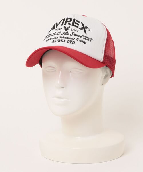 AVIREX(アヴィレックス)の「AVIREX/アヴィレックス AX Multi Logo Mesh Cap(キャップ・メンズ・ホワイト/レッド/ブルー/ブラック・ONE SIZE)」の4枚目の写真