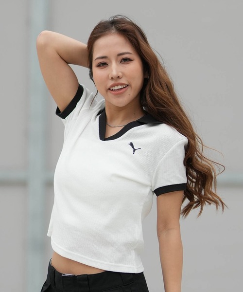 PUMA（プーマ）の「PUMA/プーマ 半袖 ポロシャツ WARDROBE ESS 636874（ポロシャツ・レディース・ピンク/ホワイト/ブラック・M/L）」の5枚目の写真