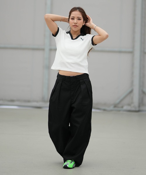 PUMA（プーマ）の「PUMA/プーマ 半袖 ポロシャツ WARDROBE ESS 636874（ポロシャツ・レディース・ピンク/ホワイト/ブラック・M/L）」の7枚目の写真