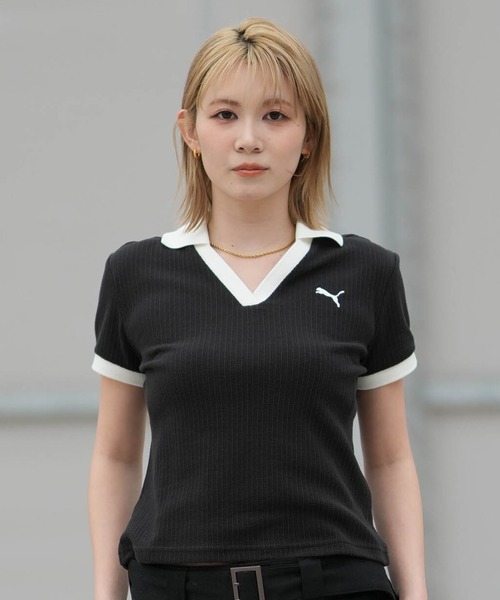 PUMA（プーマ）の「PUMA/プーマ 半袖 ポロシャツ WARDROBE ESS 636874（ポロシャツ・レディース・ピンク/ホワイト/ブラック・M/L）」の10枚目の写真