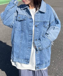 CRB（シーアールビー）の「切替デニムビッグGジャン（デニムジャケット）」