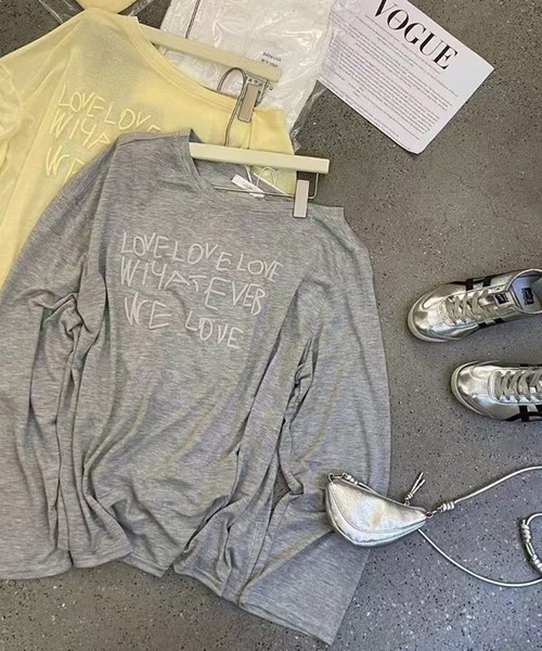 shyam inspiration（シャムインスピレーション）の「ロゴプリントシアールーズトップス（Tシャツ/カットソー・レディース・イエロー/グレー/ブラック/ホワイト・F）」の20枚目の写真