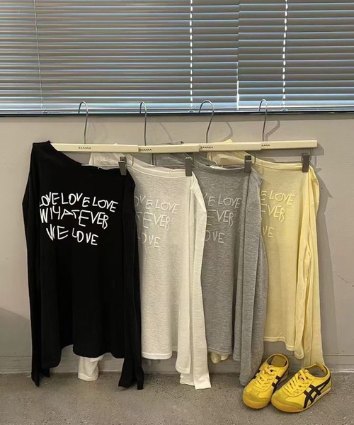shyam inspiration（シャムインスピレーション）の「ロゴプリントシアールーズトップス（Tシャツ/カットソー・レディース・イエロー/グレー/ブラック/ホワイト・F）」の16枚目の写真