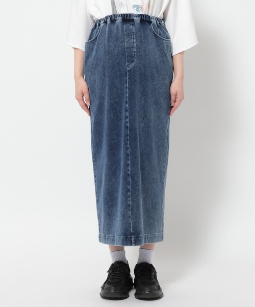 LEPSIM（レプシィム）の「【産前・産後対応】マタニティ／カットデニムナロースカート　639087（マタニティウェア/グッズ・レディース・ブルー/インディゴブルー・FREE）」の3枚目の写真