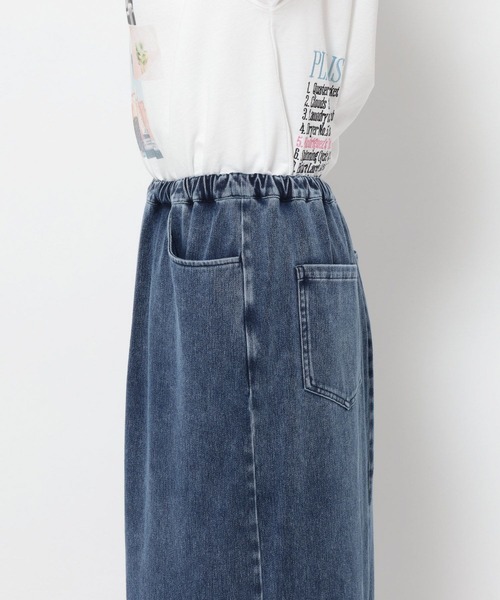 LEPSIM（レプシィム）の「【産前・産後対応】マタニティ／カットデニムナロースカート　639087（マタニティウェア/グッズ・レディース・ブルー/インディゴブルー・FREE）」の15枚目の写真