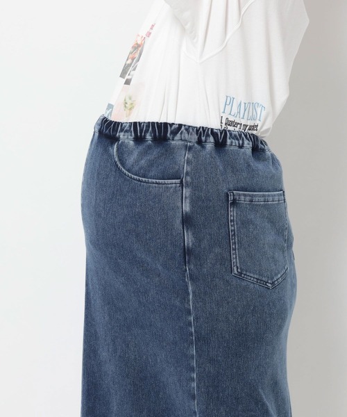 LEPSIM（レプシィム）の「【産前・産後対応】マタニティ／カットデニムナロースカート　639087（マタニティウェア/グッズ・レディース・ブルー/インディゴブルー・FREE）」の17枚目の写真