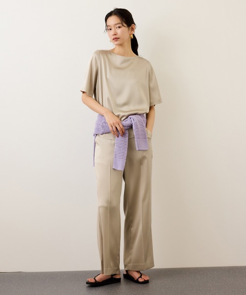 ROPE'(ロペ)の「ドレープサテンイージーパンツ/セットアップ対応・イージーケア(その他パンツ・レディース・イエロー系その他3/ブラック/ベージュ・36/38)」の13枚目の写真