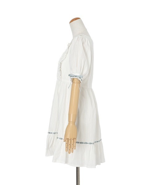 F i.n.t（フィント）の「はしごリボンコットンレースミニワンピース（ワンピース・レディース・ライトベージュ/オフホワイト・FREE）」の11枚目の写真