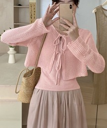 Miniministore（ミニミニストア）の「メッシュカーディガン キャミソールセット（アンサンブル）」